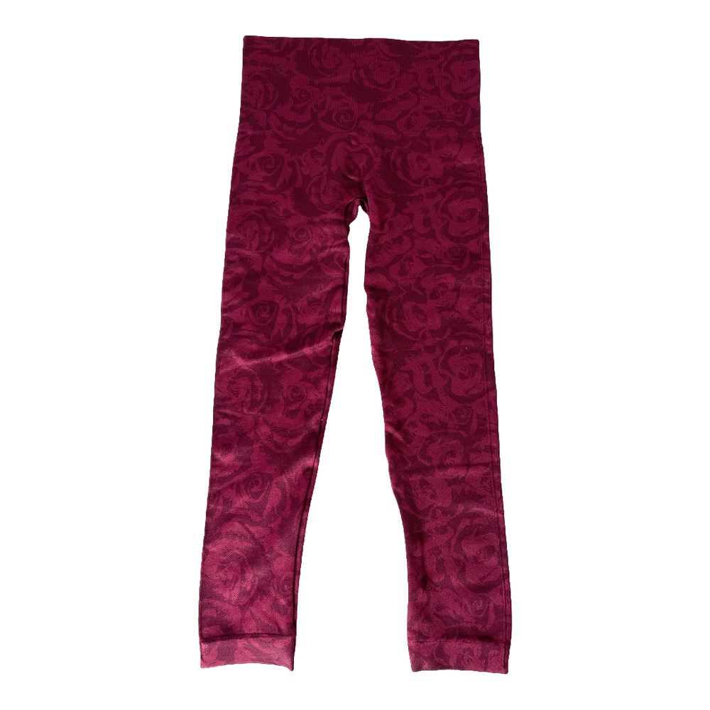 Spanx Look At Me Cropped Seamless Garnet Rose  Leggings Sz XS